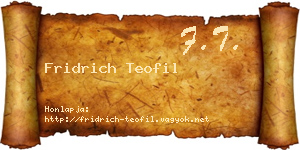 Fridrich Teofil névjegykártya